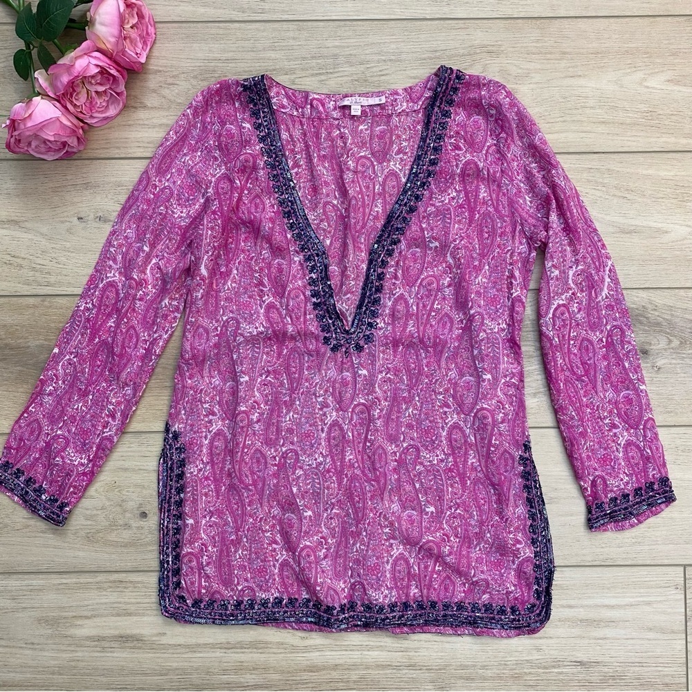 Calypso St.Barth | Yavia | Embellished Paisley Tunic Resort Resortwear Luxury - Picture 2 of 11